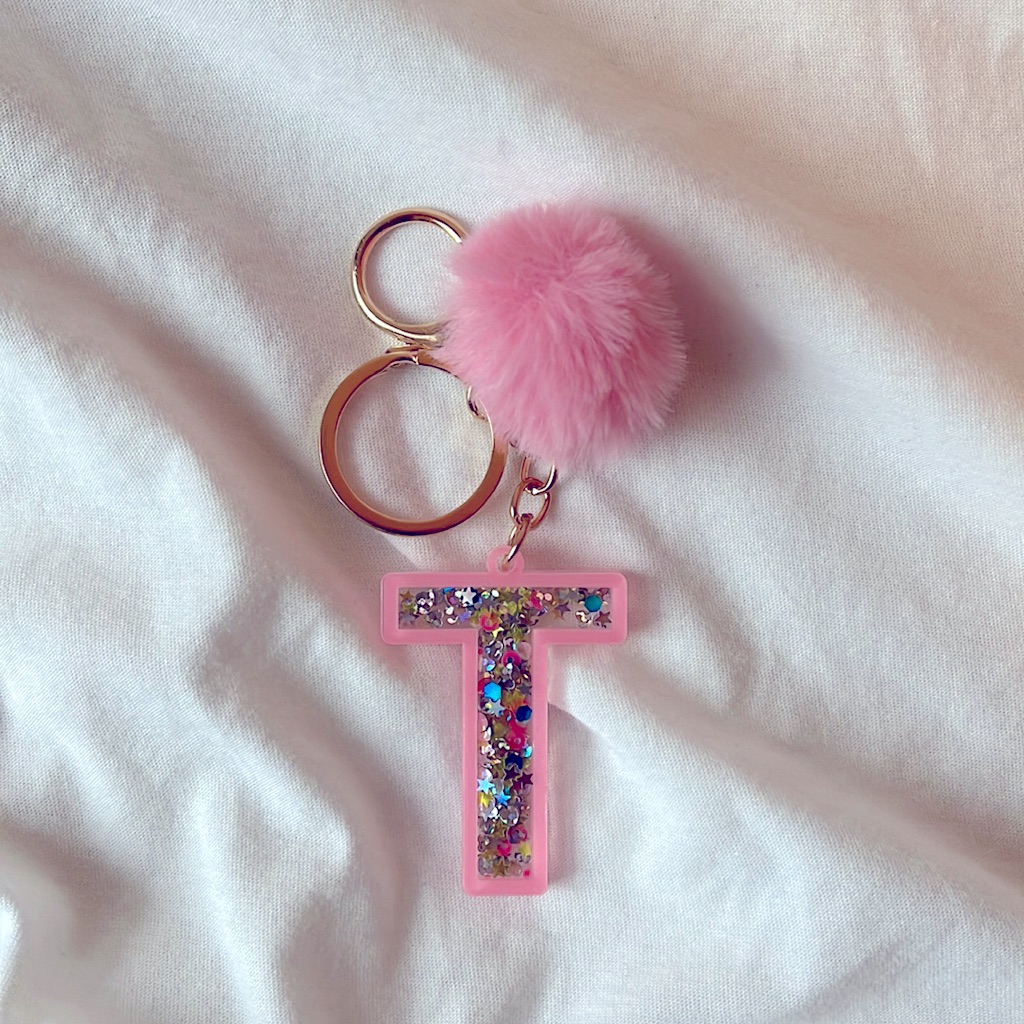 Initial/Glitter Key Chain